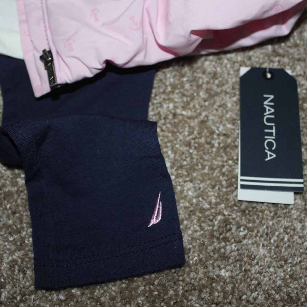 Nautica Girls Puffer Vest 3-Piece Leggings Outfit Baby Size 3-6 24 months 3T NWT - Picture 2 of 6